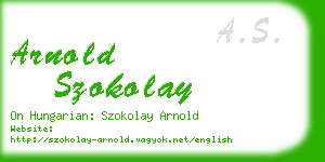 arnold szokolay business card